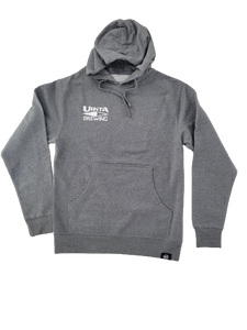 The front of a hooded sweatshirt